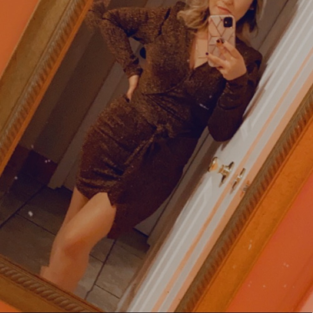 Copper long sleeve dress